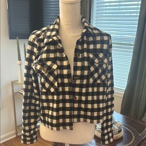 Black and White Checkered Women's Top